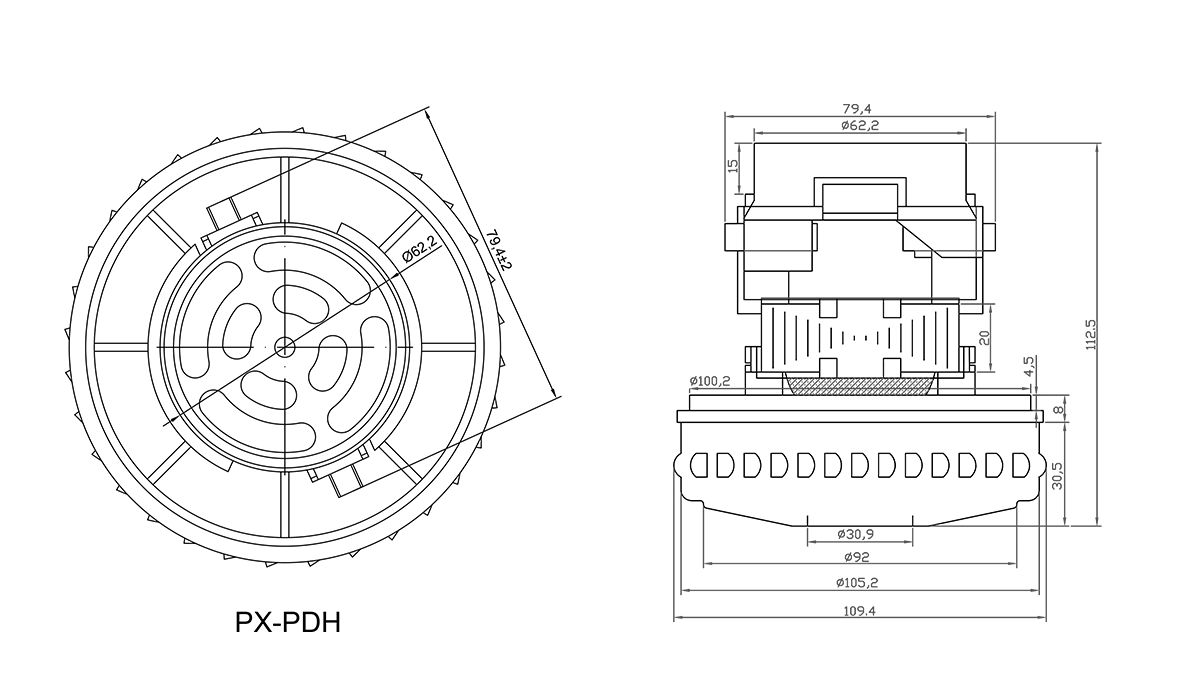 109mm AC干湿吸尘器机械装备电机-888集团