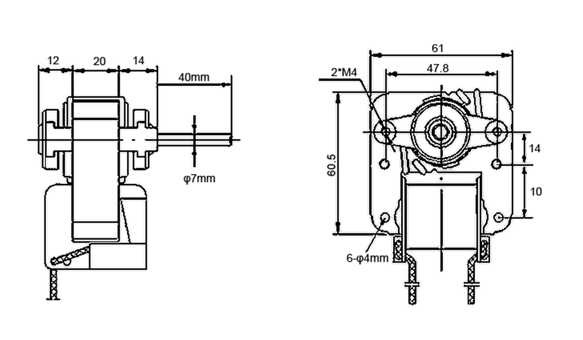 小型全铜线轴承转轮空气炸锅罩极电机-888集团