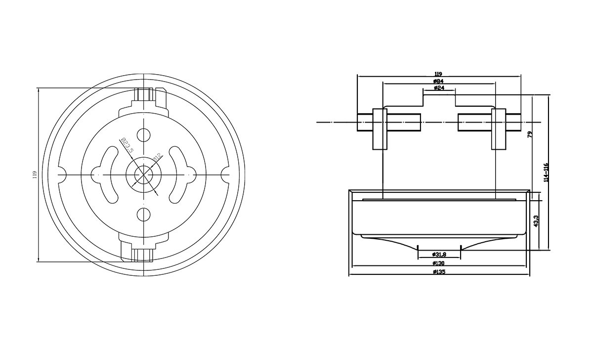 1200w  碳刷耐用刷商用 135mm 舞台吹雪机电机-888集团